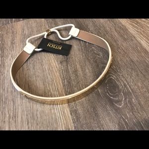 NWT Kitsch Vegan Leather Skinny Headband w/ Gold